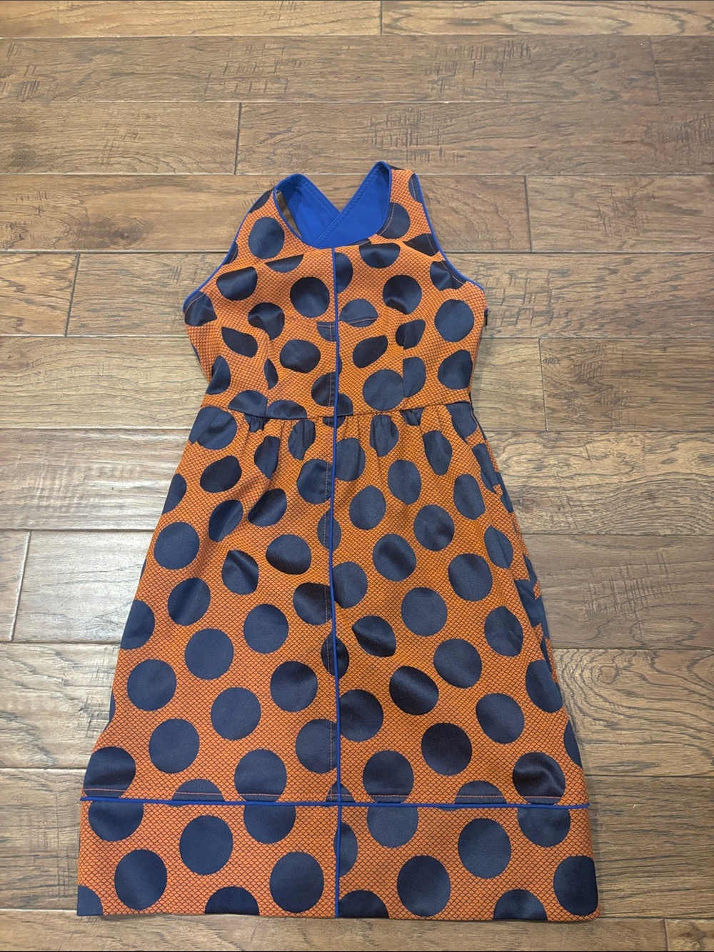 Maeve by Anthropology Orange Polka Dot Sleeveless Dress